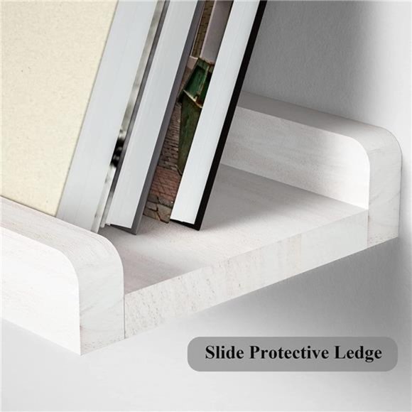 Floating Shelves Wall Mounted Set of 2, 17 Inch Rustic Wood Wall Shelves Storage - Picture 2 of 5